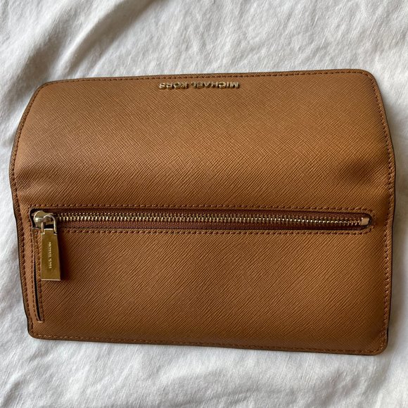 Michael Kors Leather Jet Set Travel Wallet Brown / Caramel - Picture 6 of 13